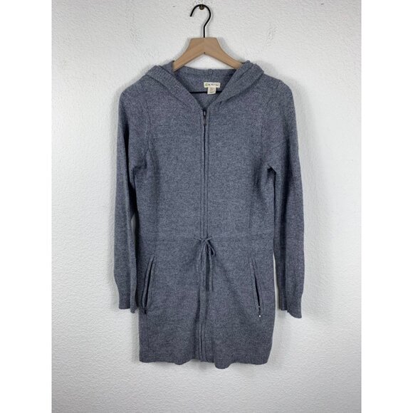 DAKINI Womens Wool Cashmere Gray Hooded Zip Up Sweater Size Small - Picture 2 of 9